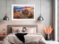 Pambula Beach sunrise in white frame wall art