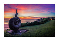 Tide Spiral sculpture Short Point Merimbula at dawn