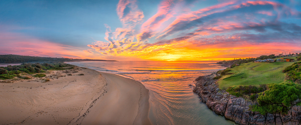 Short Point Back Lake super wide panorama — Merimbula NSW, Sapphire Coast photography
