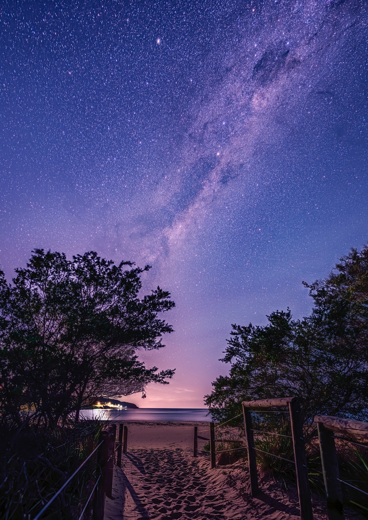 Milky Way night sky over Main Beach, Merimbula NSW Sapphire Coast — fine art print