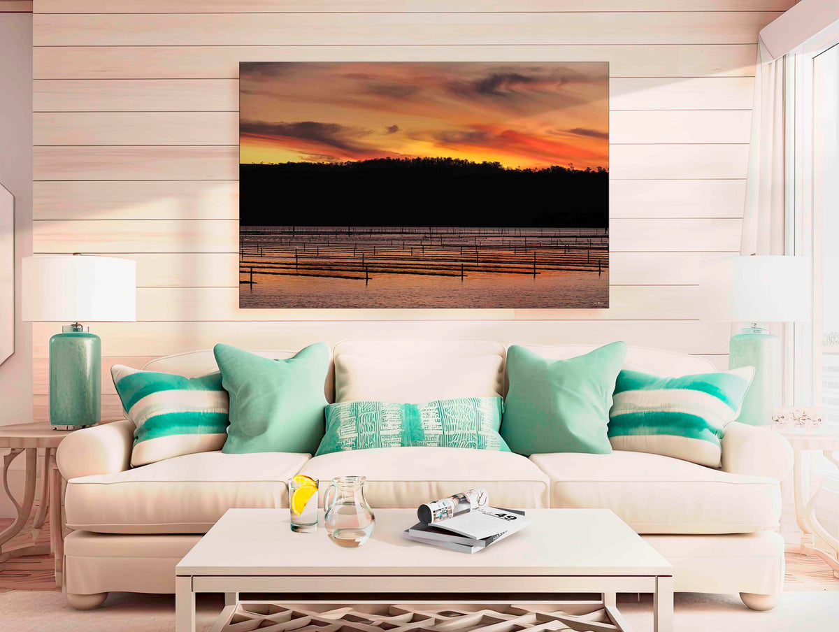 Top Lake Sunset Merimbula acrylic panel print