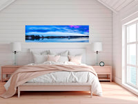 Dawn Delight Merimbula Lake super wide panorama — pink and purple sunrise, acrylic wall art