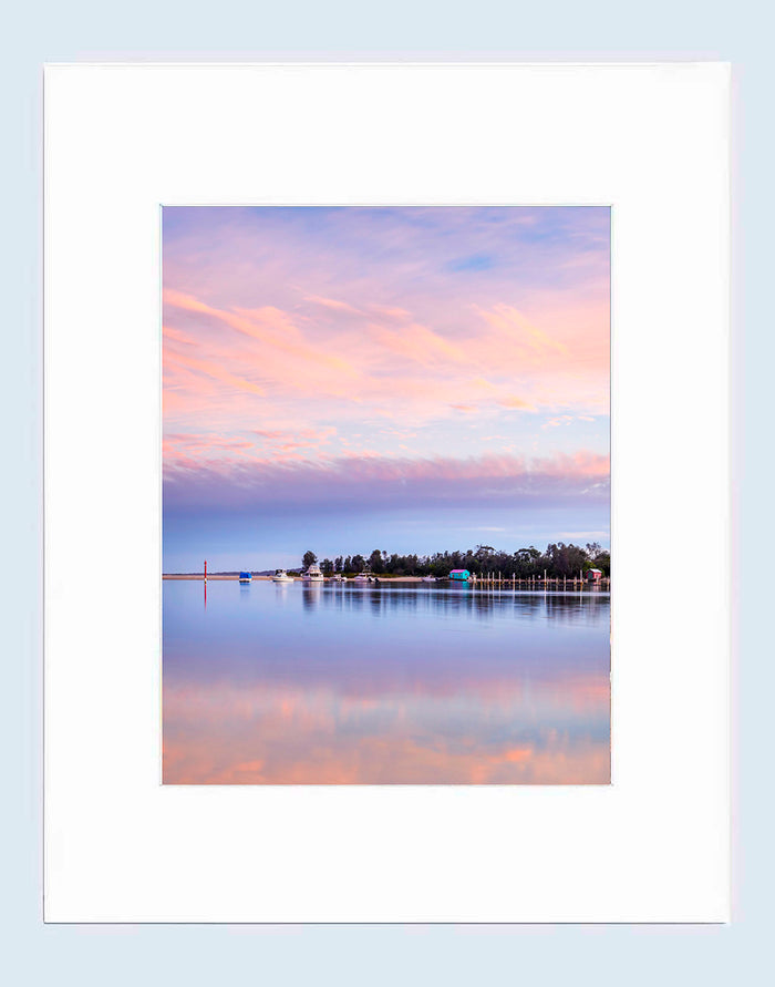 Mat print 16x20 — Pastel Pink Paradise Mitchies Jetty Merimbula Lake NSW