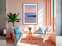Pastel Pink Paradise in black frame wall art