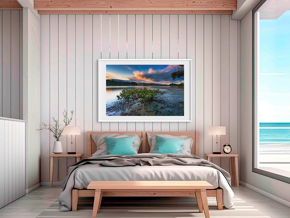 Merimbula through Mangrove Tree in white frame