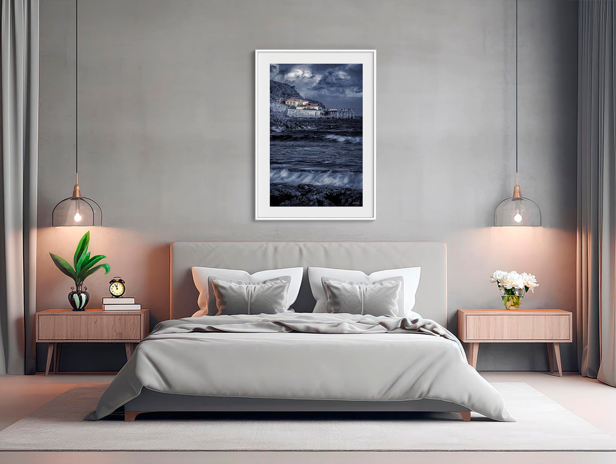 Merimbula Wharf splash of colour in white frame