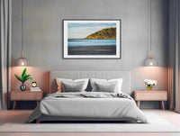 Pambula River Sea Entrance wall art — catamaran at sheltered estuary, Beowa National Park NSW