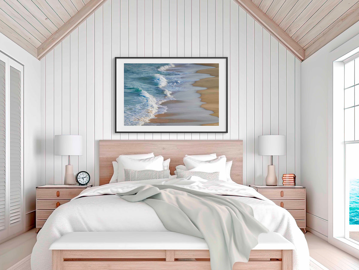 Tura Beach Waves in black frame wall art