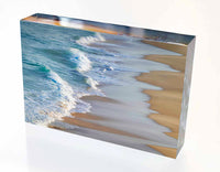 Acrylic block — Merimbula Main Beach waves, NSW Sapphire Coast