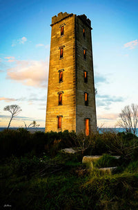 Ben Boyd Tower Eden print, colonial-era landmark in warm evening light