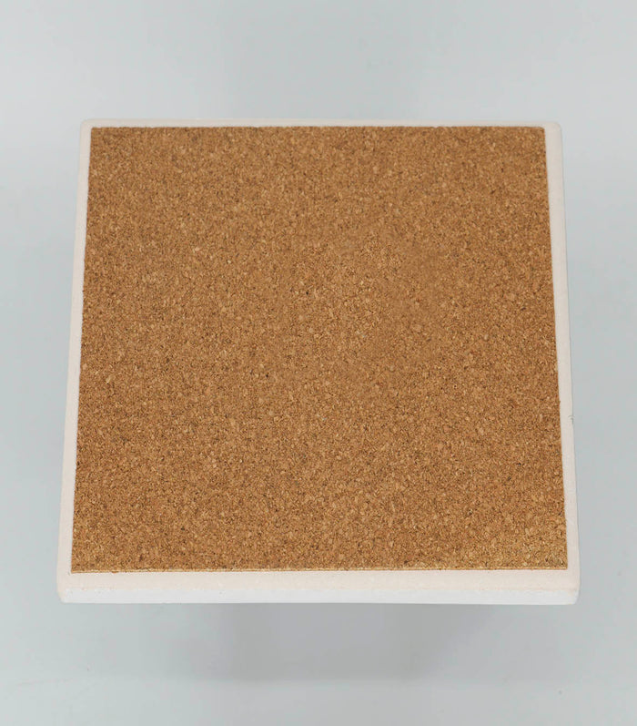 Square ceramic coaster set — Merimbula Lake and Fishpen NSW