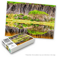 Bournda Lagoon 1000-piece jigsaw box with the completed puzzle, Bournda National Park NSW