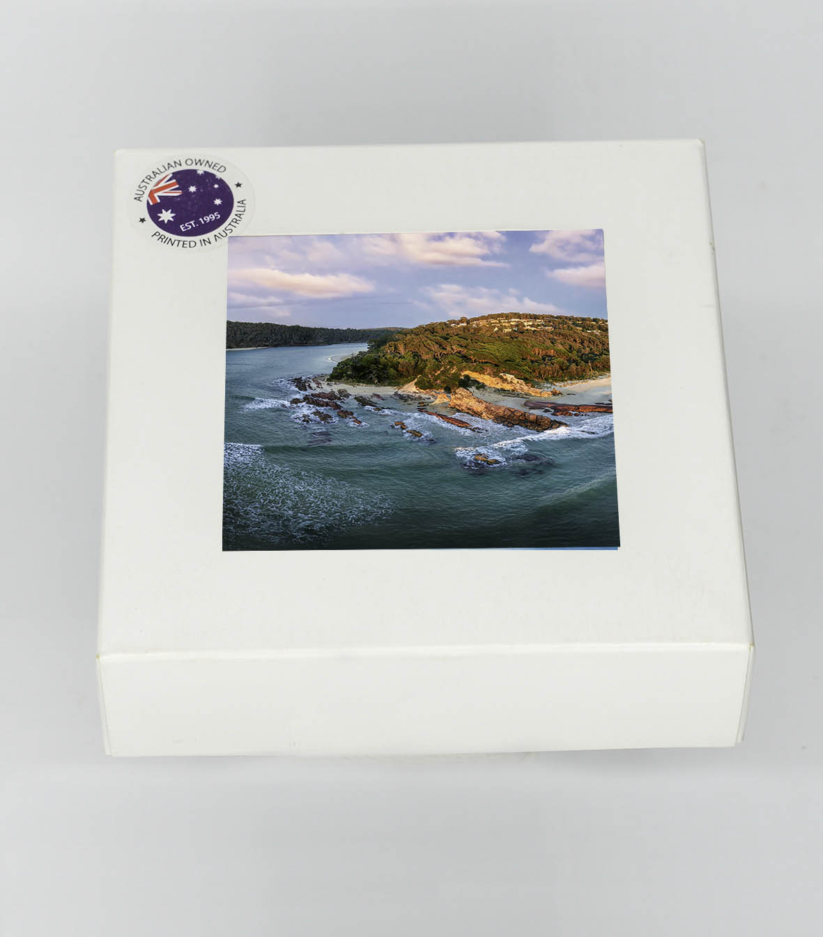 Coasters set of four — Pambula from the ocean square ceramic, NSW