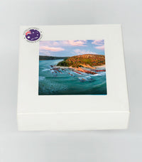 Coasters set of four — Pambula from the ocean square ceramic, NSW