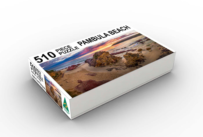 Pambula Beach jigsaw puzzle, 1000 piece — sunrise over the river mouth, Far South Coast NSW