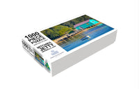 Mitchies Jetty jigsaw puzzle, 1000 piece — turquoise boatshed at Merimbula Lake, Sapphire Coast Photography