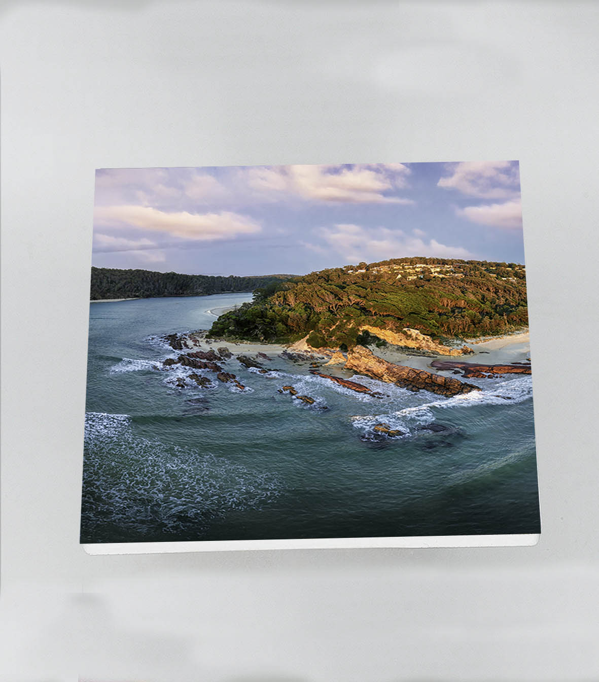 Pambula from the ocean ceramic coasters set of 4, square