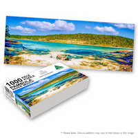 Pambula River Mouth 1000-piece jigsaw box with the completed puzzle, Pambula NSW