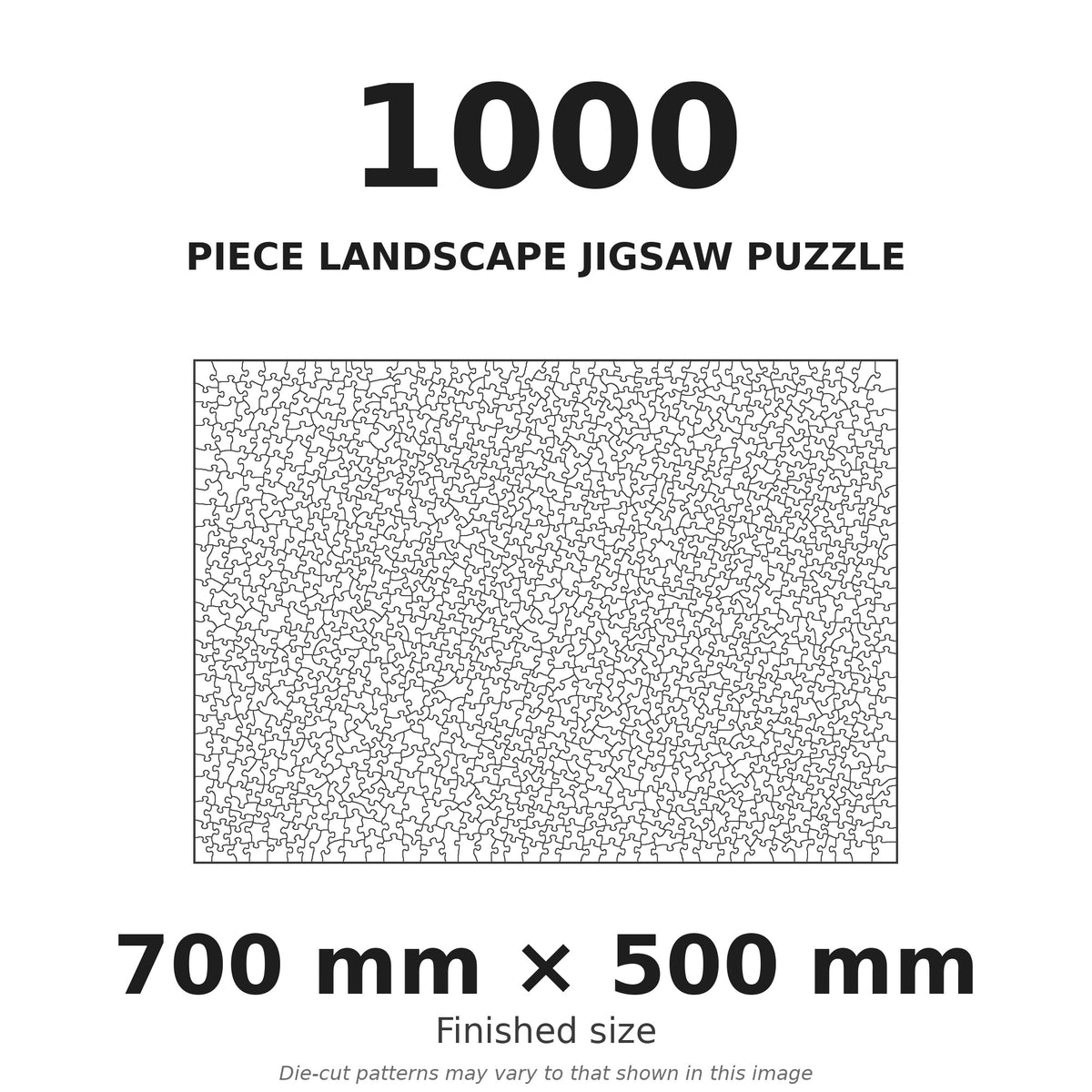 1000-piece landscape jigsaw puzzle cutting pattern, finished size 70cm x 50cm