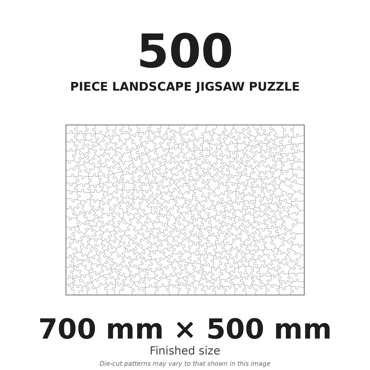 500-piece landscape jigsaw puzzle cutting pattern, finished size 70cm x 50cm