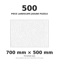 500-piece landscape jigsaw puzzle cutting pattern, finished size 70cm x 50cm