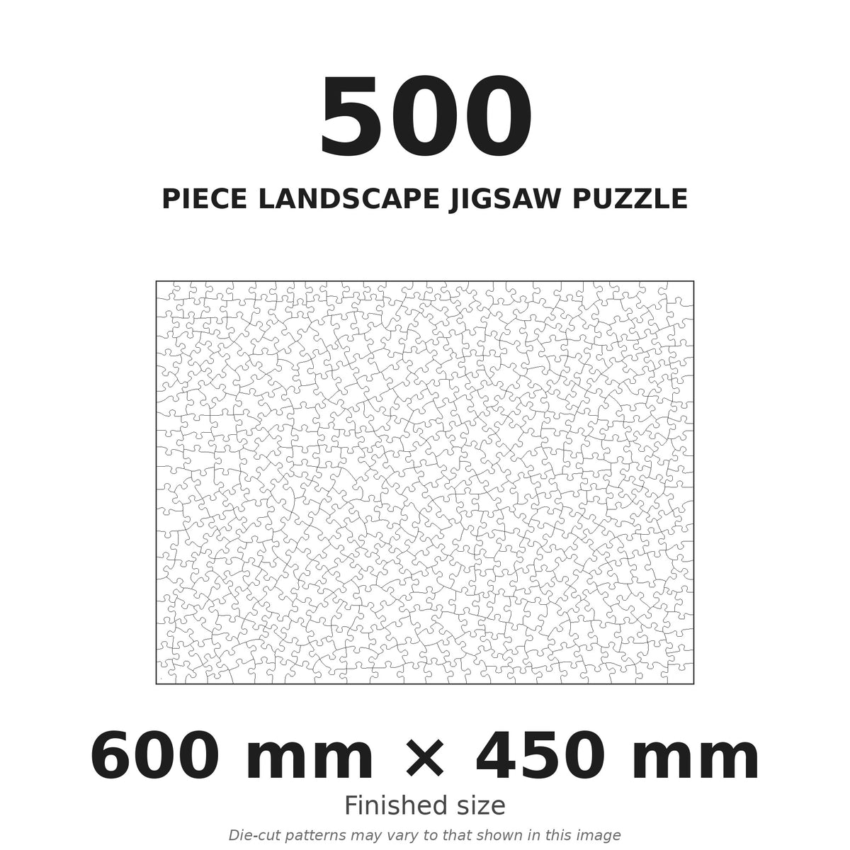 500-piece landscape jigsaw puzzle cutting pattern, finished size 60cm x 45cm
