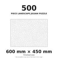 500-piece landscape jigsaw puzzle cutting pattern, finished size 60cm x 45cm