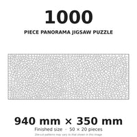 1000-piece panorama jigsaw puzzle cutting pattern, finished size 94cm x 35cm