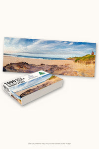 Short Point Beach 1000-piece jigsaw puzzle — the finished puzzle with its box, Merimbula NSW