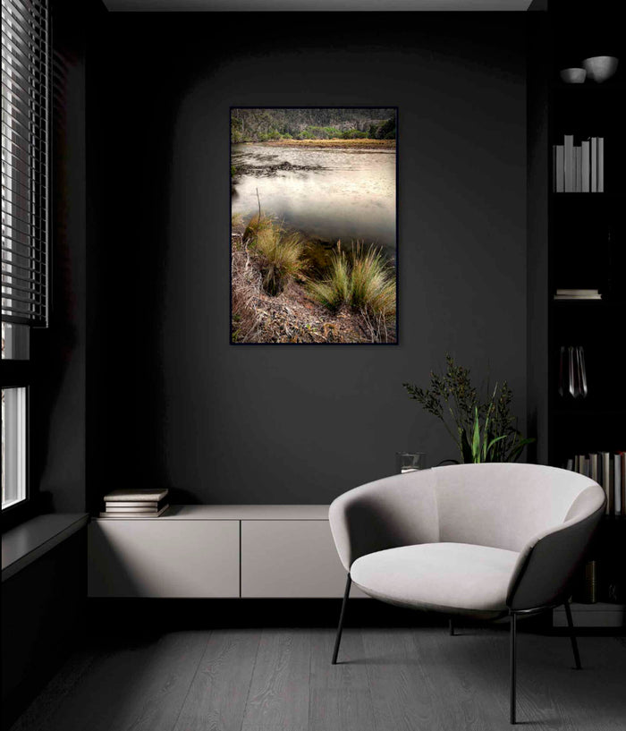 Yowaka River wall art — rain on the river near Pambula, Far South Coast NSW